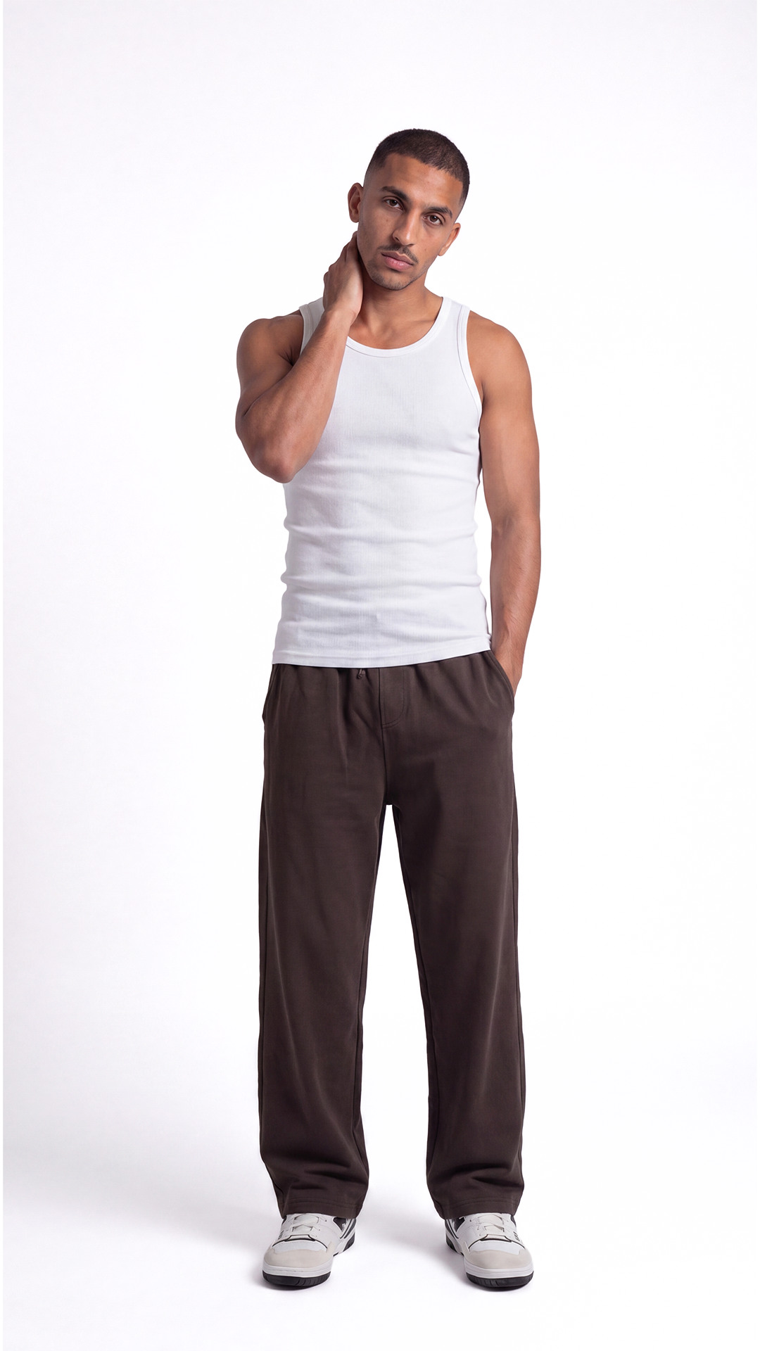 Wide Leg Sweatpants – Dark-Brown