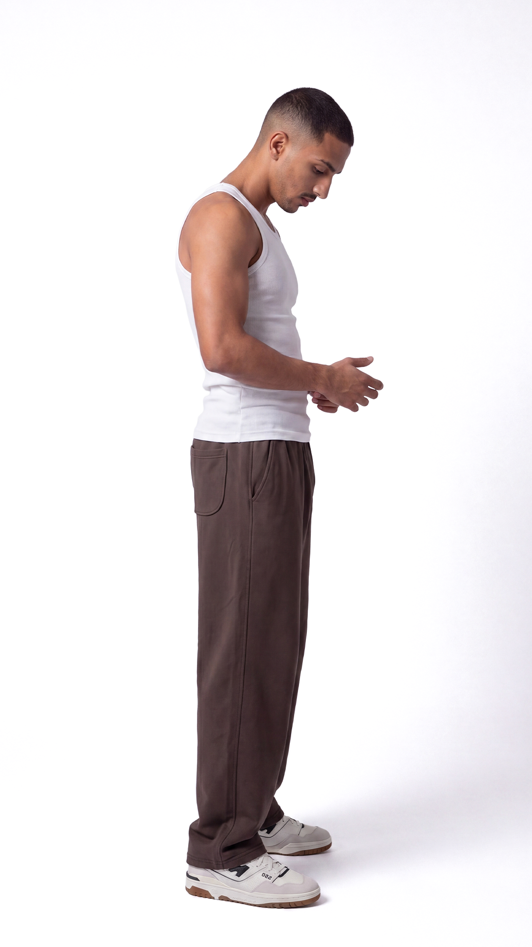 Wide Leg Sweatpants – Dark-Brown