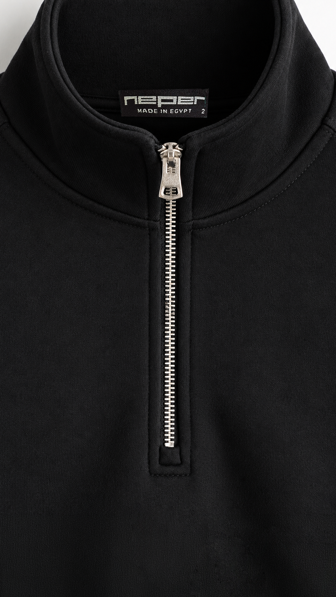 Essential Oversize Quarter Zip — Black — Essential Oversize Quarter Zip - Black - 02 Detail.png