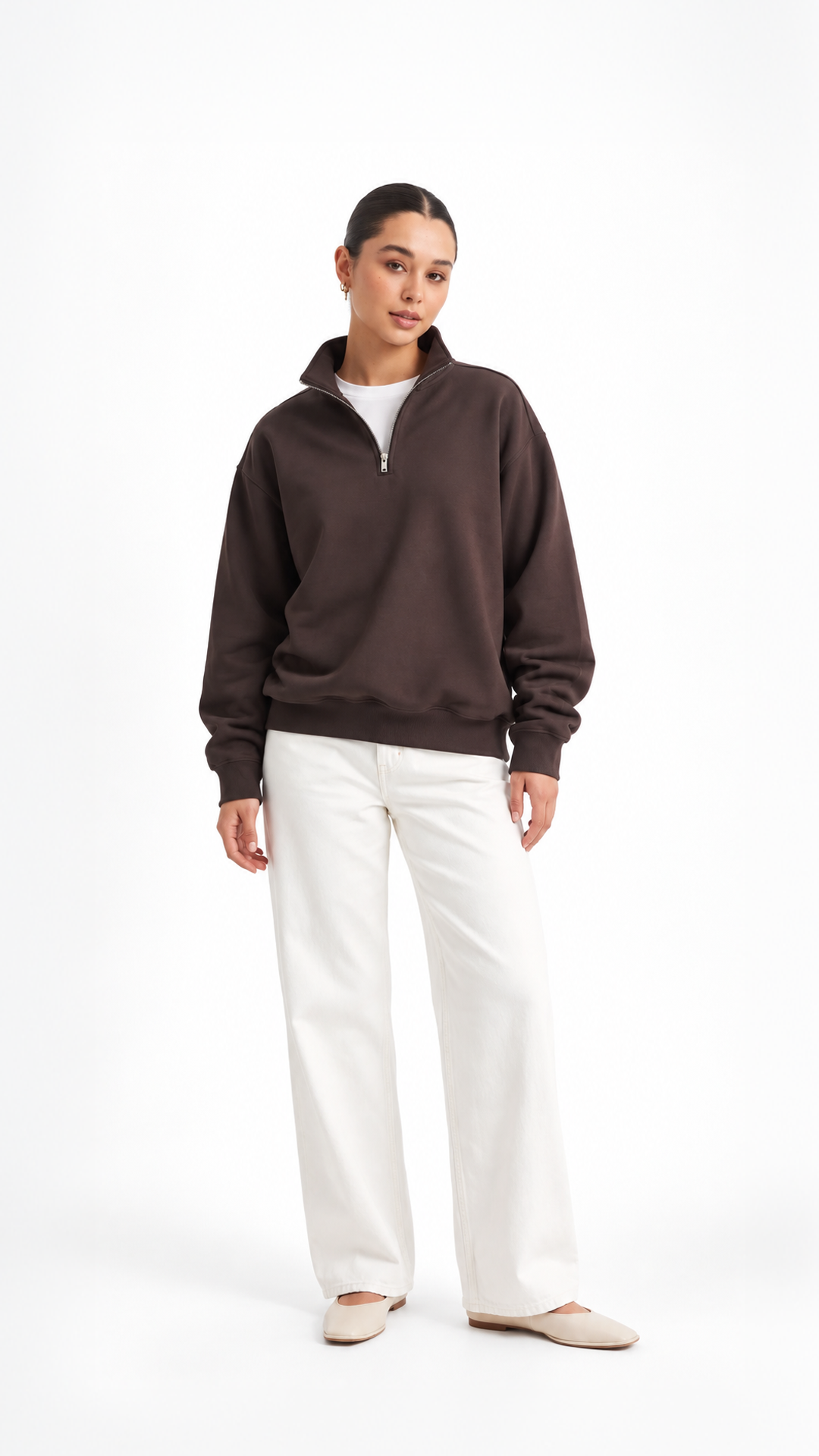 Essential Oversize Quarter Zip — Brown — Artboard 78.png