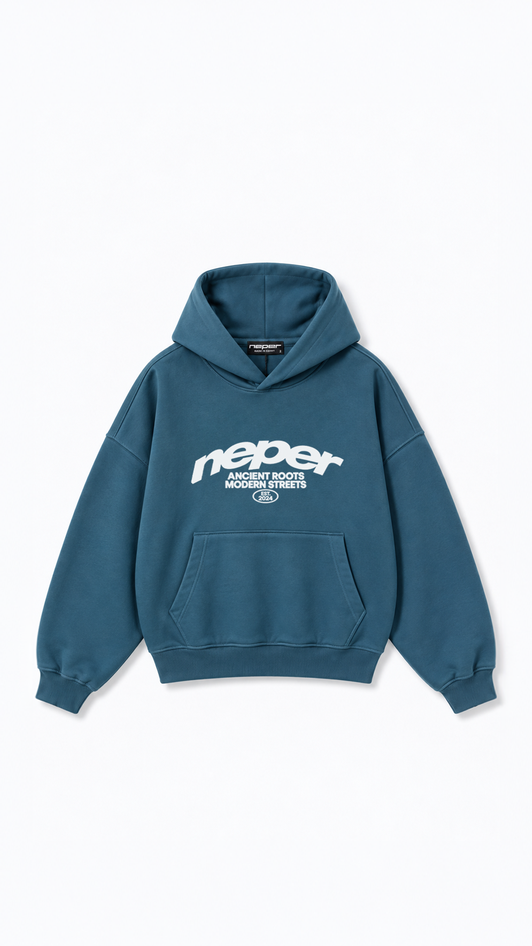 Neper Logo Oversize Hoodie — Petrol Blue — Neper Logo Oversize Hoodie - Petrol Blue - 01 Front.png