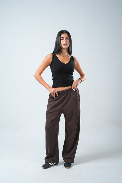 Wild Leg Sweatpants – Dark-Brown