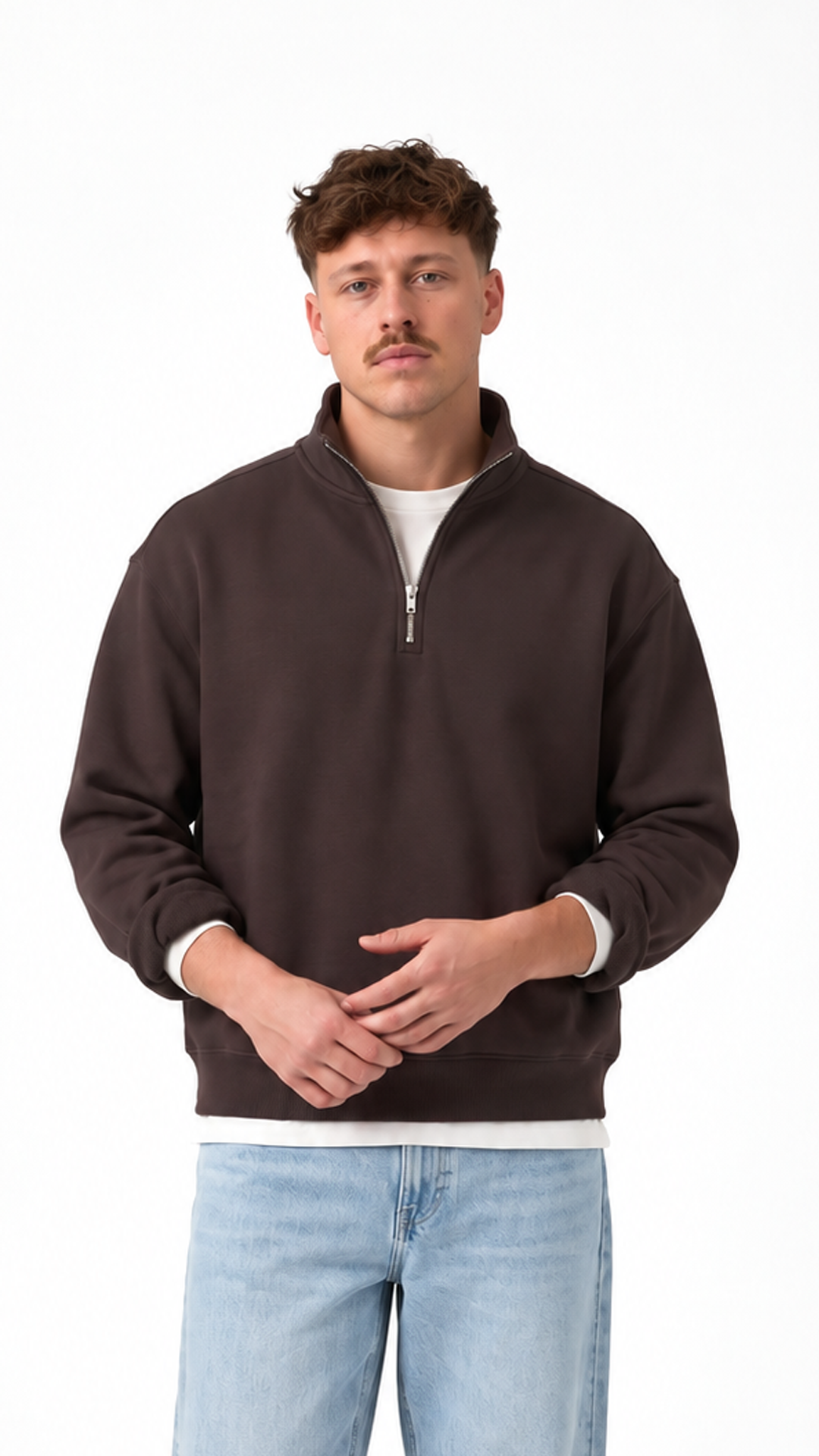 Essential Oversize Quarter Zip — Brown — Artboard 69.png