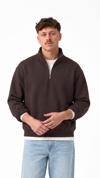 Essential Oversize Quarter Zip — Brown — Artboard 69.png