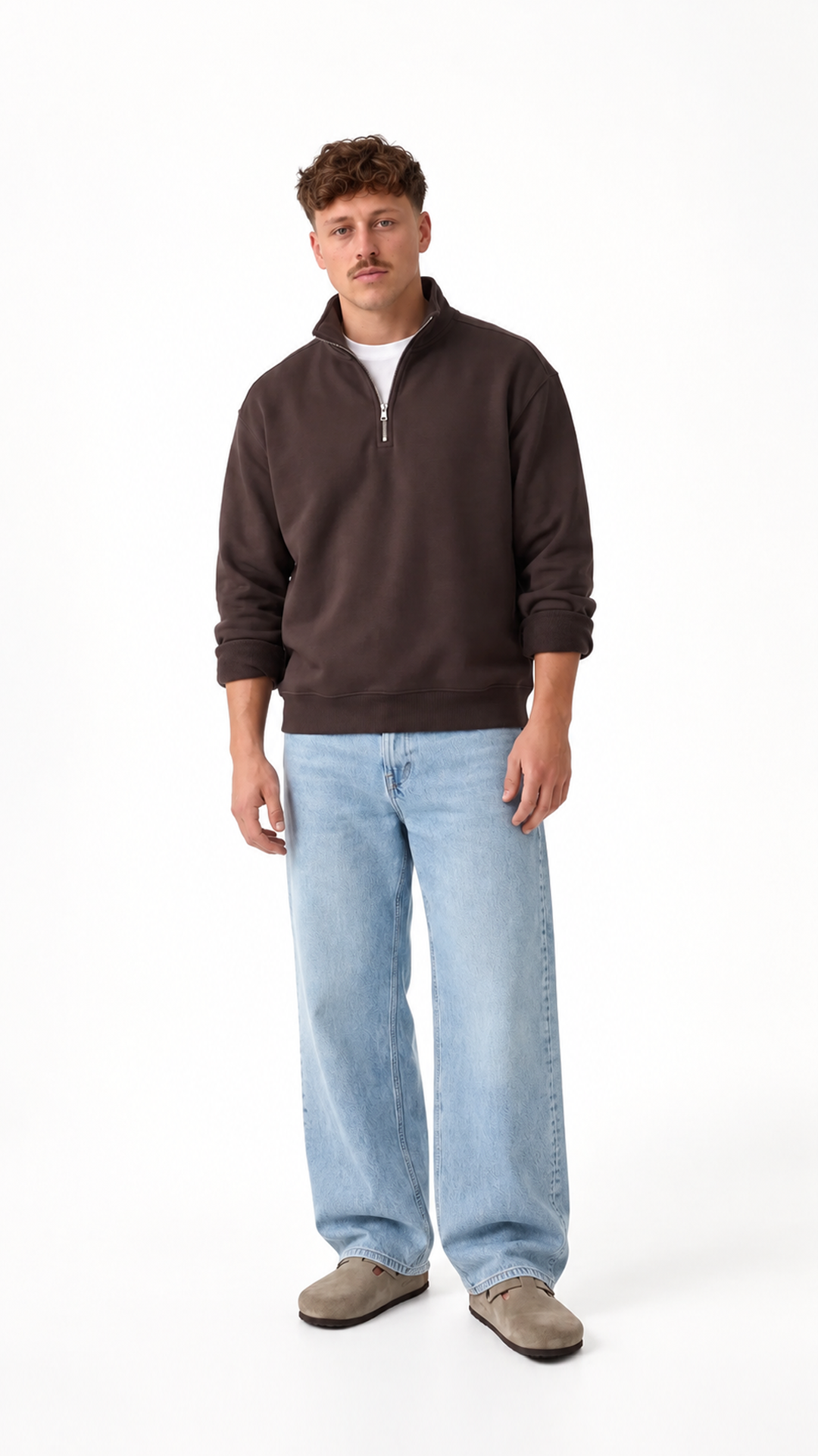 Essential Oversize Quarter Zip — Brown — Artboard 67.png