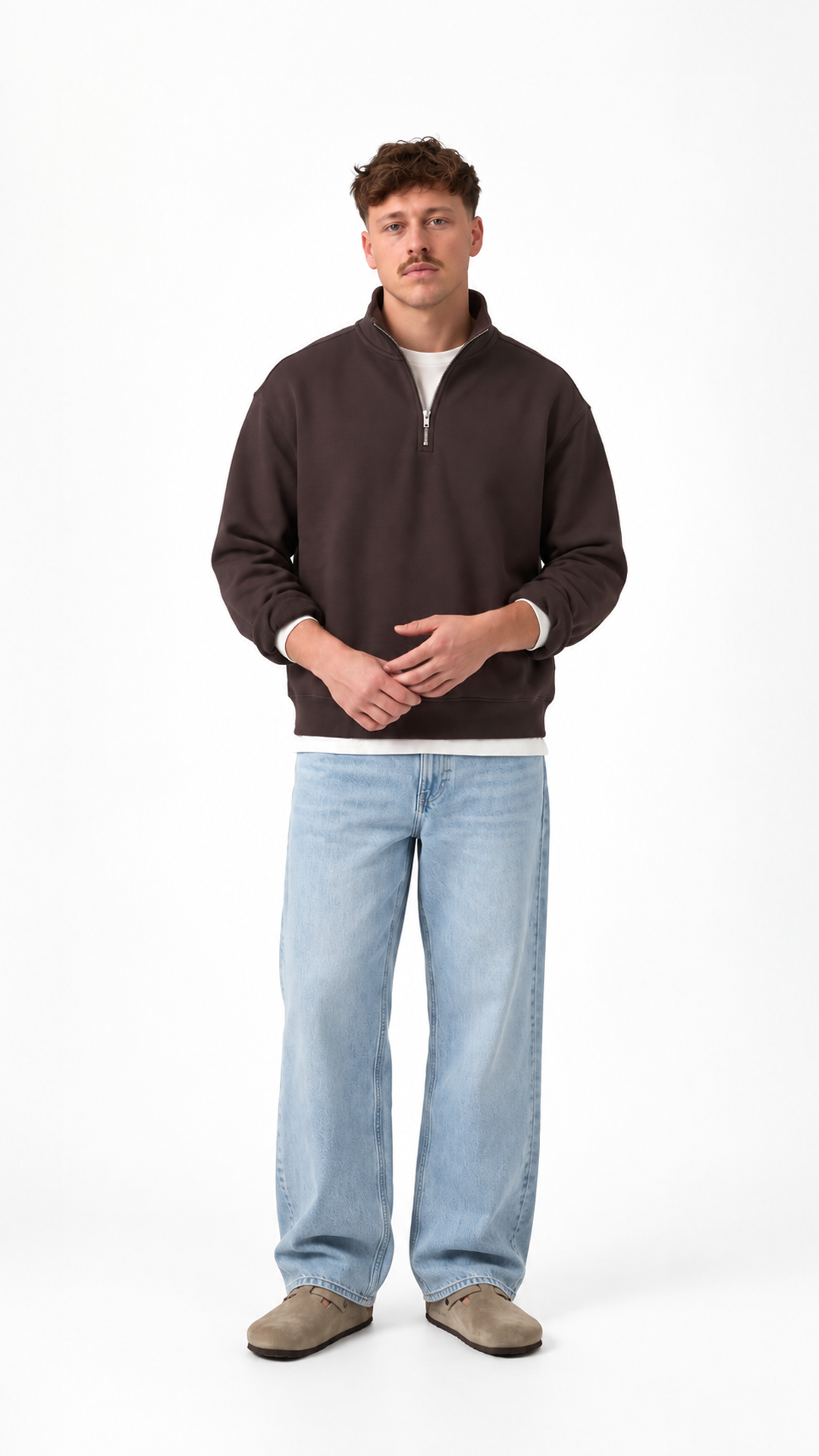 Essential Oversize Quarter Zip — Brown — Artboard 70.png