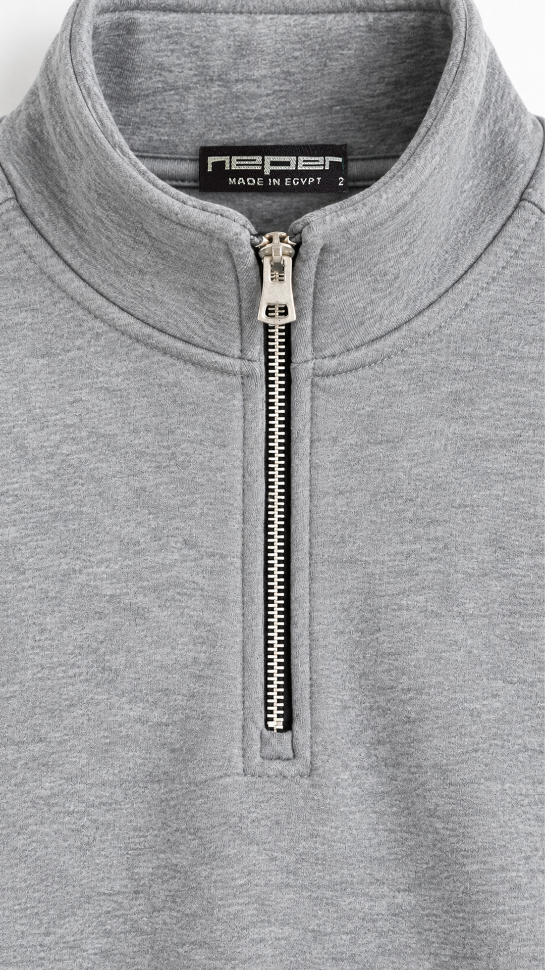 Essential Oversize Quarter Zip — Grey — Essential Oversize Quarter Zip - Grey - 02 Detail.png