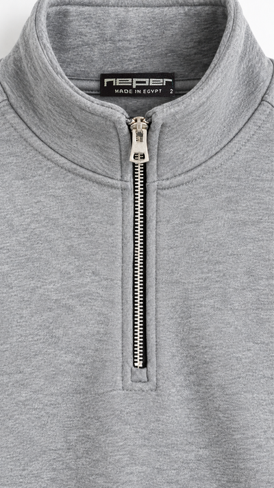 Essential Oversize Quarter Zip — Grey — Essential Oversize Quarter Zip - Grey - 02 Detail.png