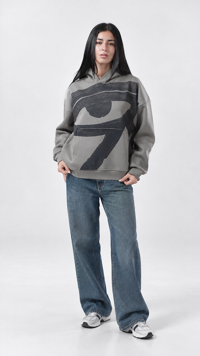 Eye of Ra Oversize Hoodie - Ash Grey - 02
