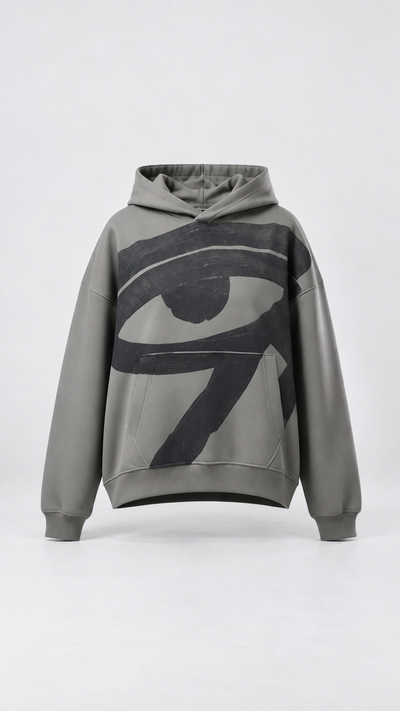 Eye of Ra Oversize Hoodie - Ash Grey - 08