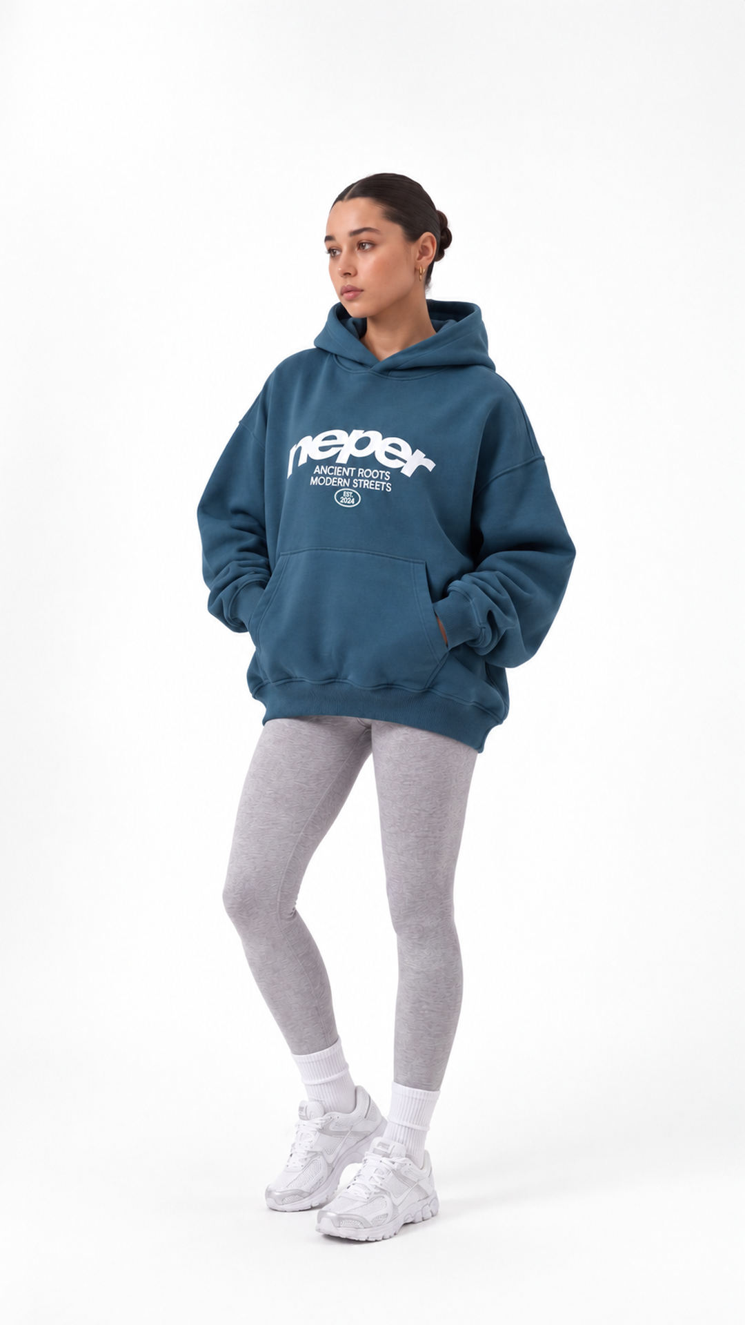 Neper Logo Oversize Hoodie — Petrol Blue — Artboard 36.png