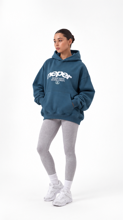Neper Logo Oversize Hoodie — Petrol Blue — Artboard 36.png